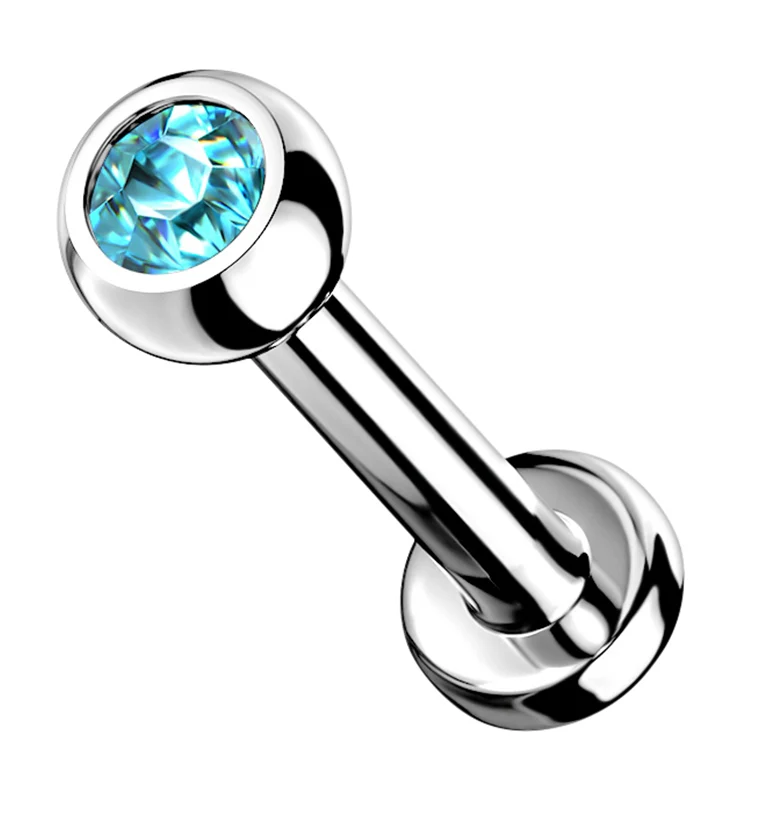 Aqua Gem Titanium Internally Threaded Flat Back Post - Mrs Treak