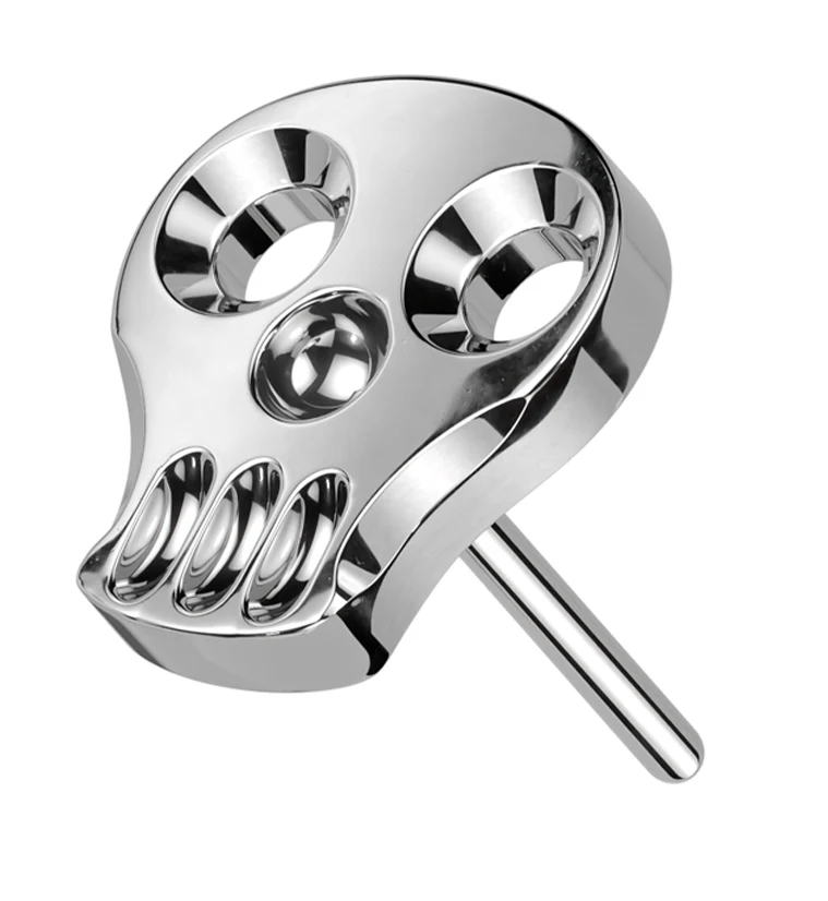 Skull Face Titanium Threadless Top - Mrs Treak