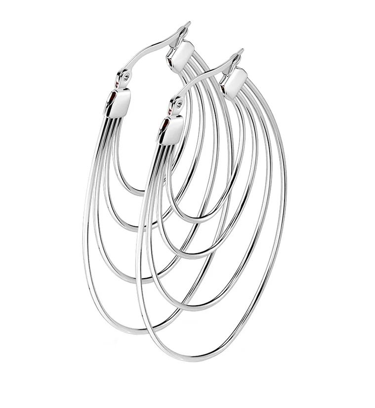 Silver Multi Hoop Earrings - Mrs Treak