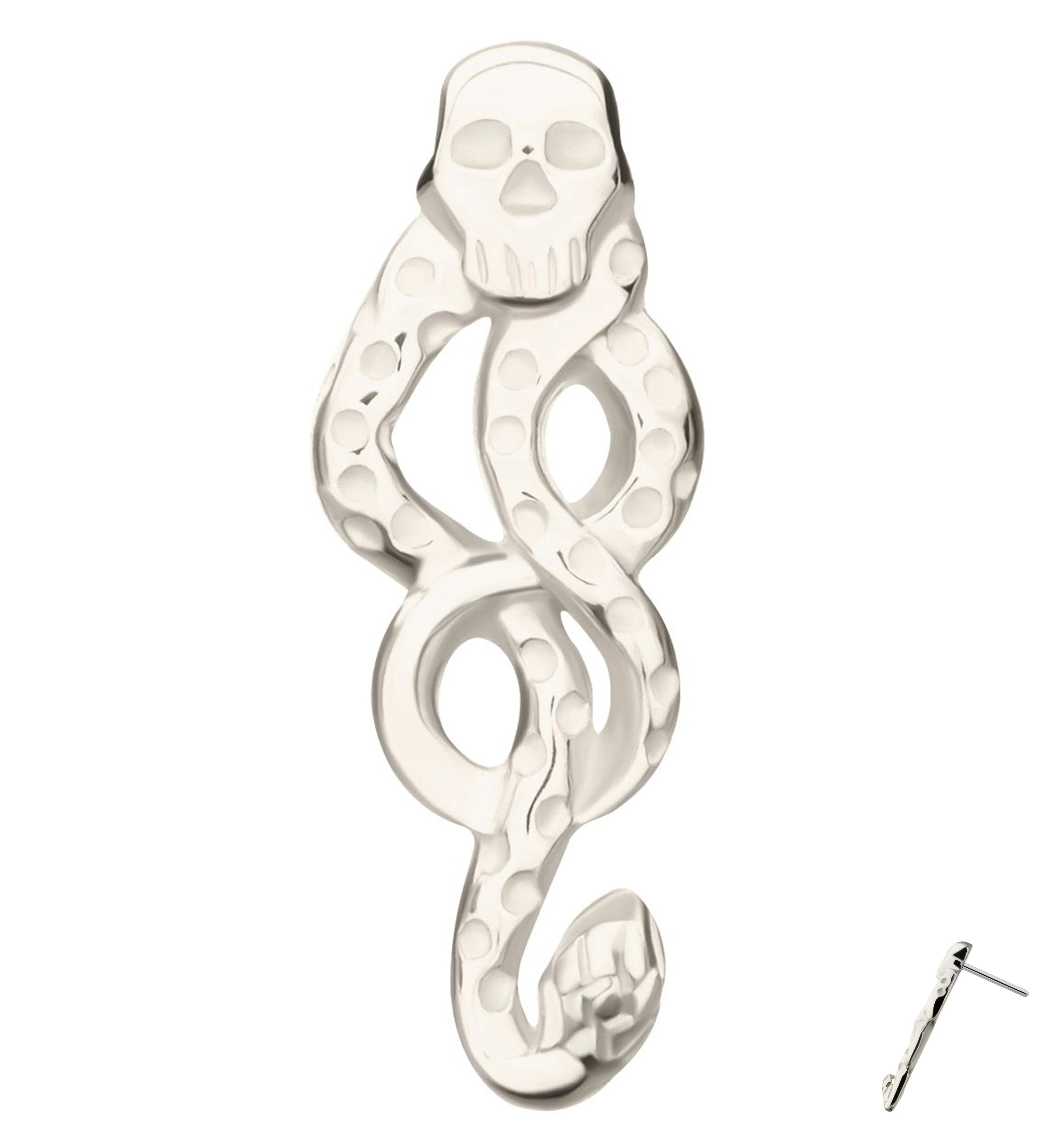 14kt White Gold Dark Mark Threadless Top - Mrs Treak