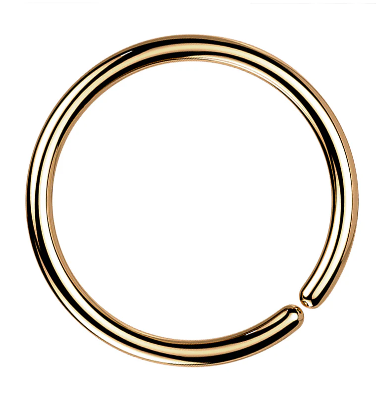 Rose Gold PVD Titanium Annealed Seamless Hoop Ring - Mrs Treak