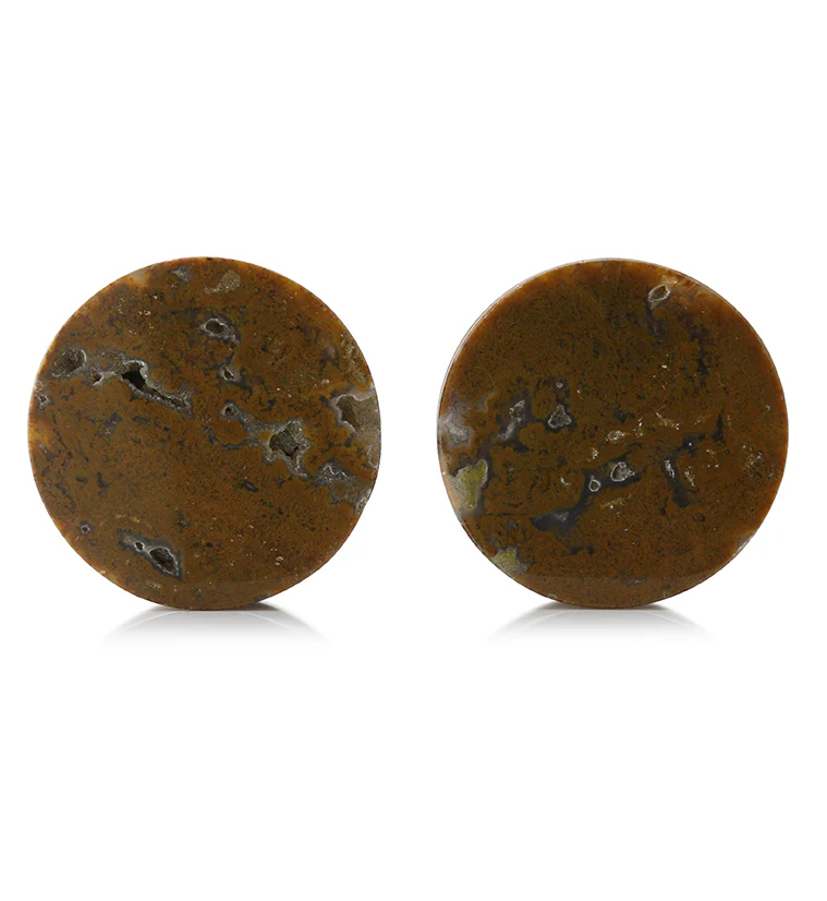 Ocean Jasper Stone Plugs 1 & 3/8