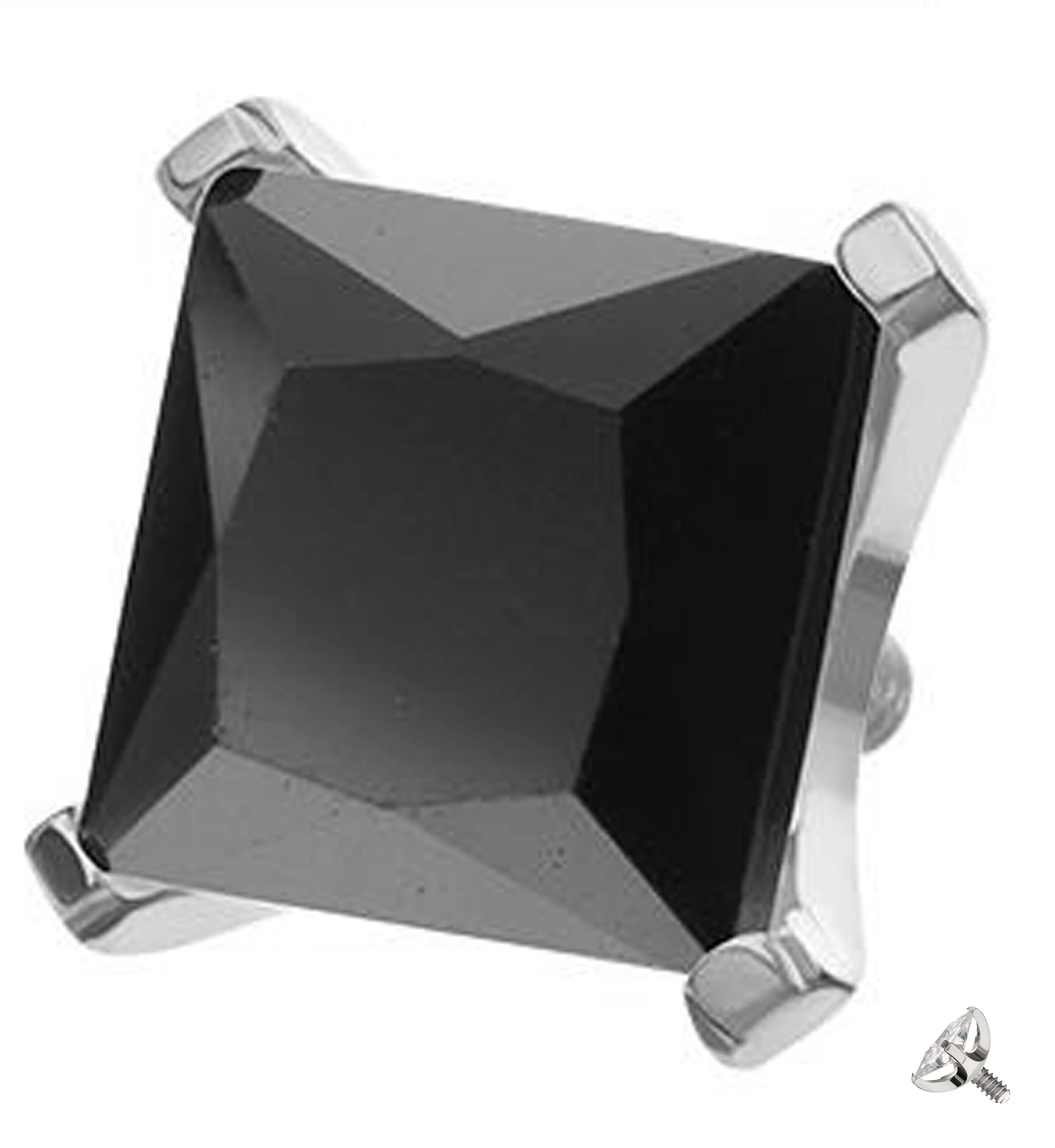 Princess Black CZ Internally Threaded Titanium Top - Mrs Treak