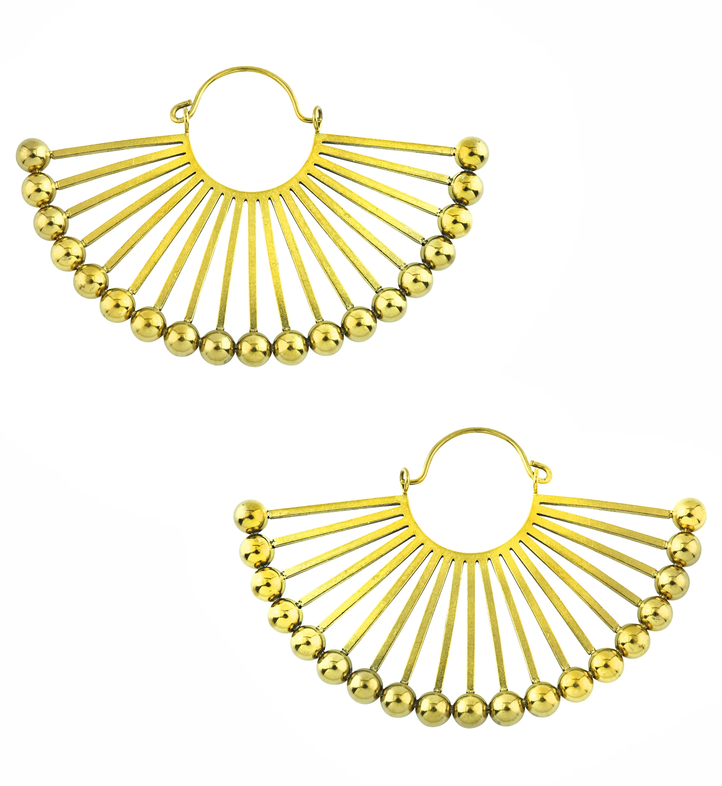 Gold PVD Pinna Beaded Stainless Steel Earrings - Mrs Treak