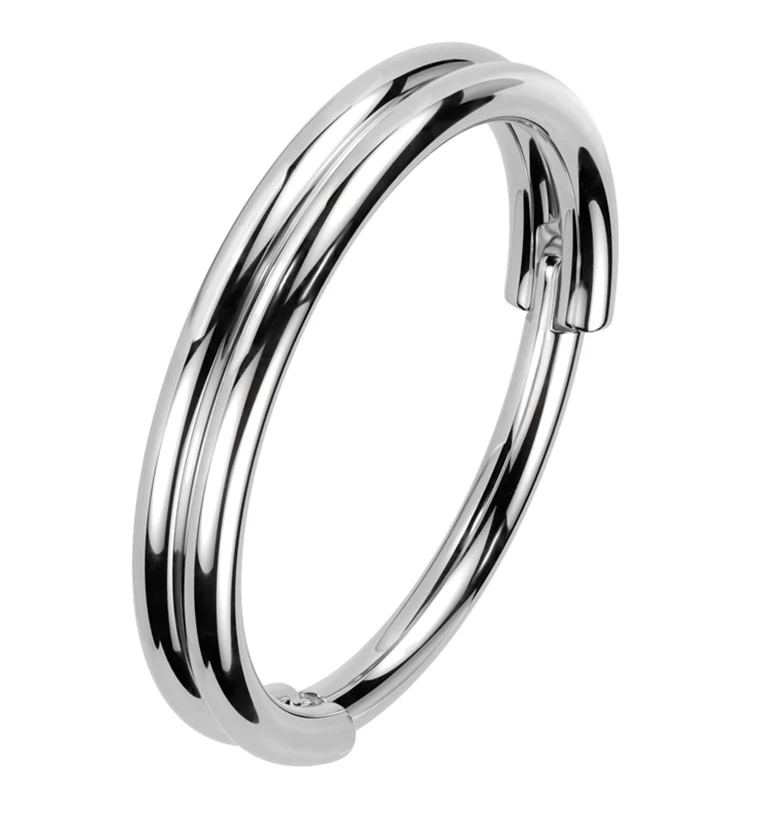 Double Row Stainless Steel Hinged Segment Ring - Mrs Treak