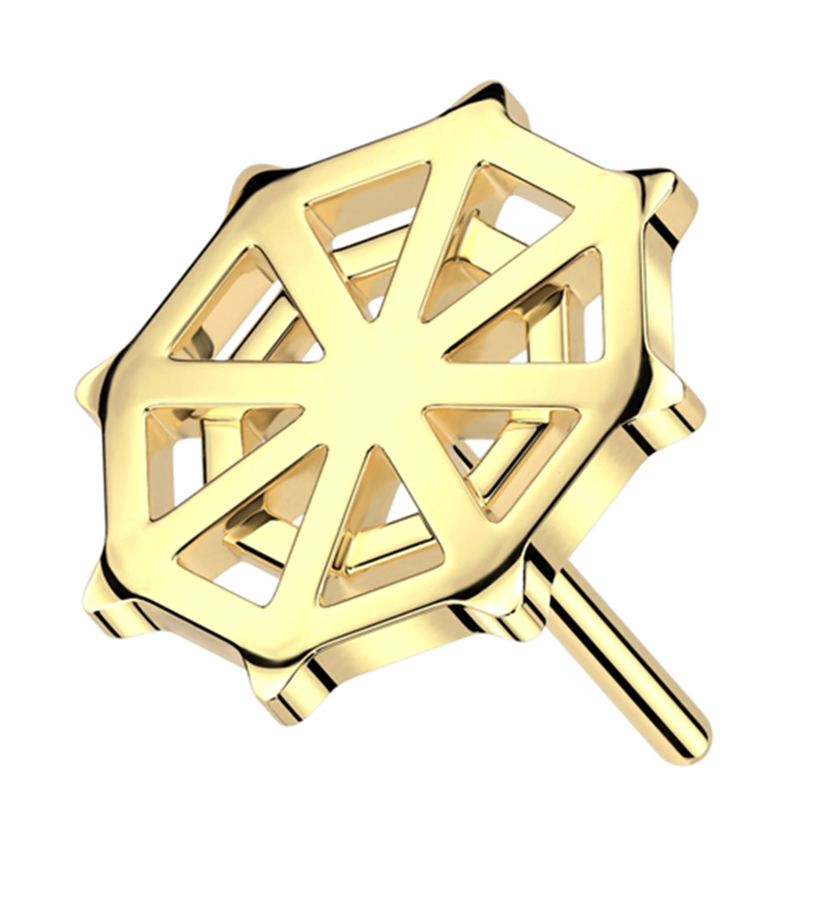 14kt Gold Cobweb Threadless Top - Mrs Treak