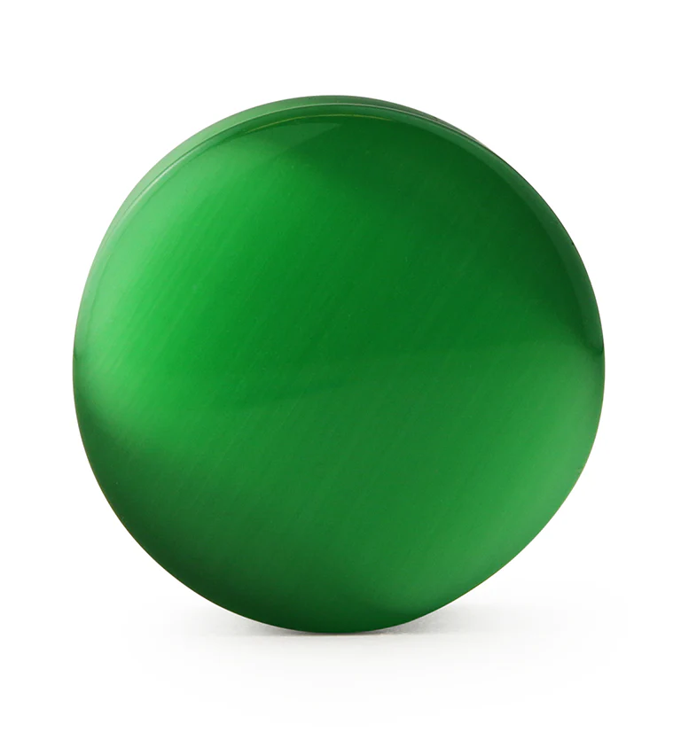 Green Cat's Eye Glass Plugs - Mrs Treak