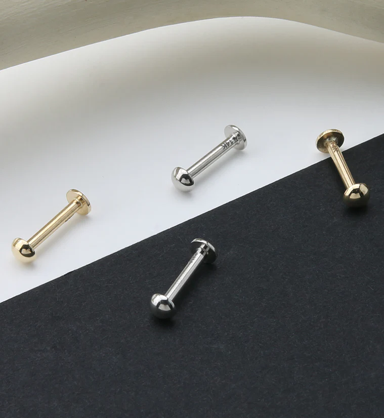 14kt White Gold Dome Labret - Mrs Treak