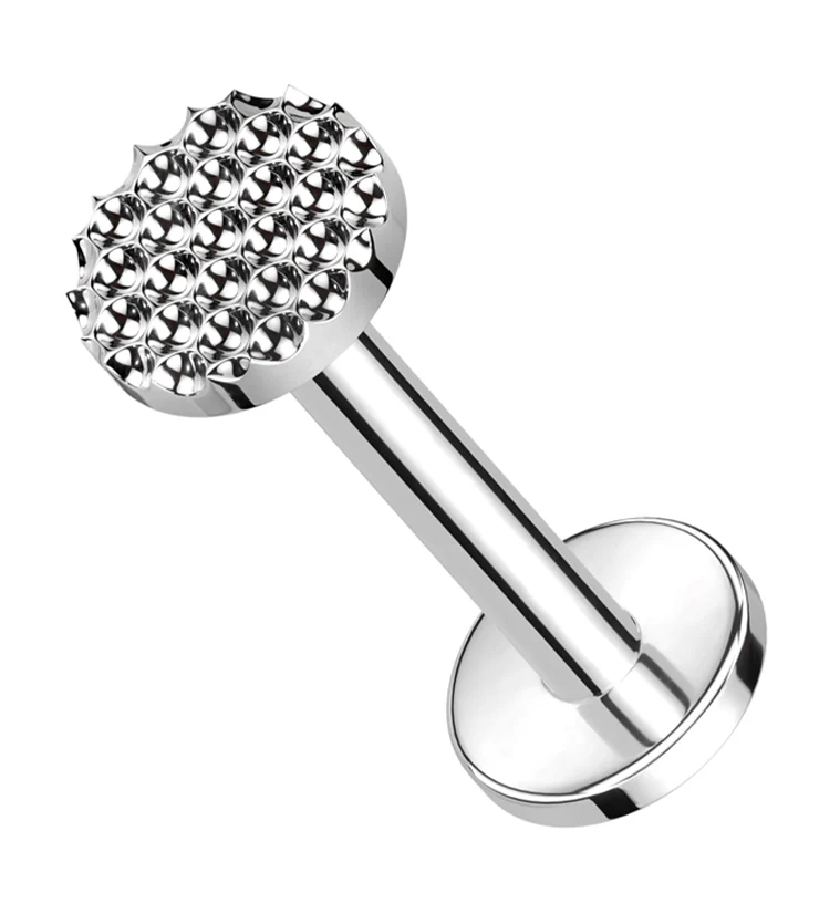 Beaded Disk Internally Threaded Titanium Labret - Mrs Treak