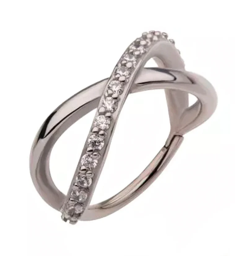 Intersect CZ Row Hinged Segment Ring - Mrs Treak