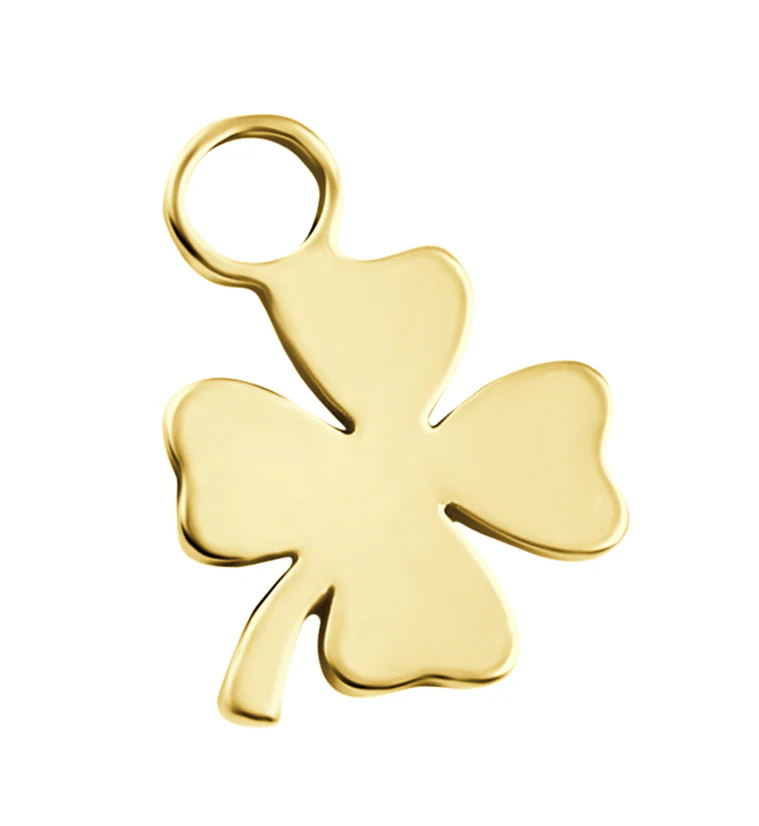 Gold PVD Lucky Clover Stainless Steel Charm - Mrs Treak