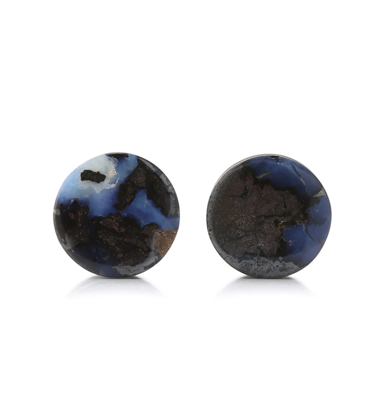 Boulder Opal Stone Plugs 1/2