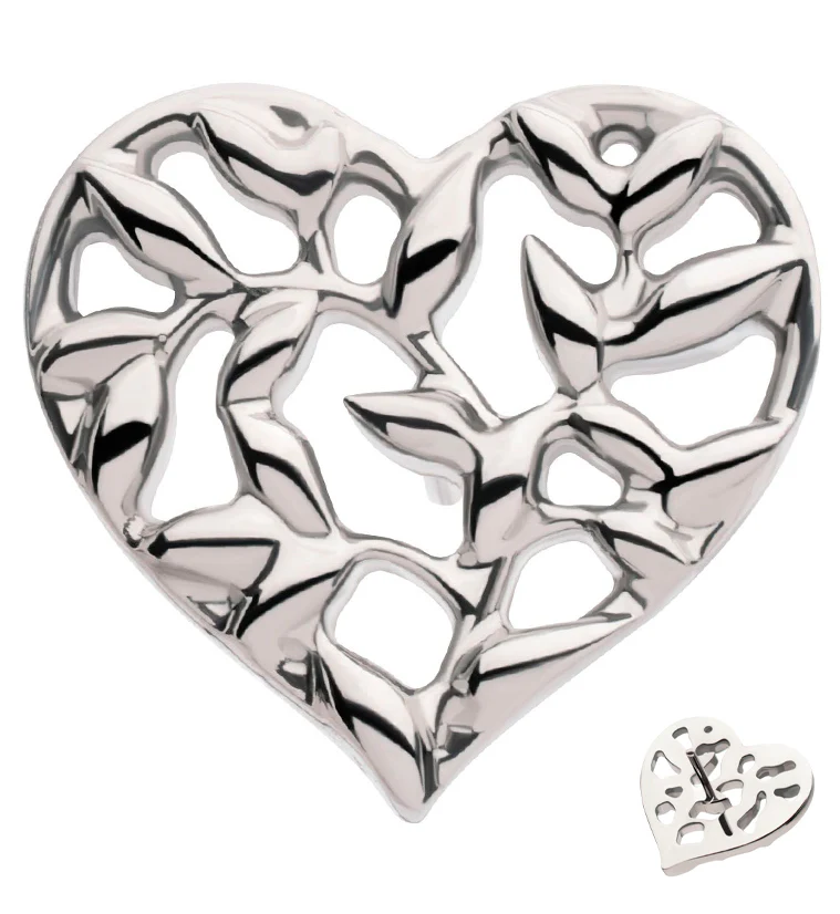 Heart Vines Titanium Threadless Top - Mrs Treak