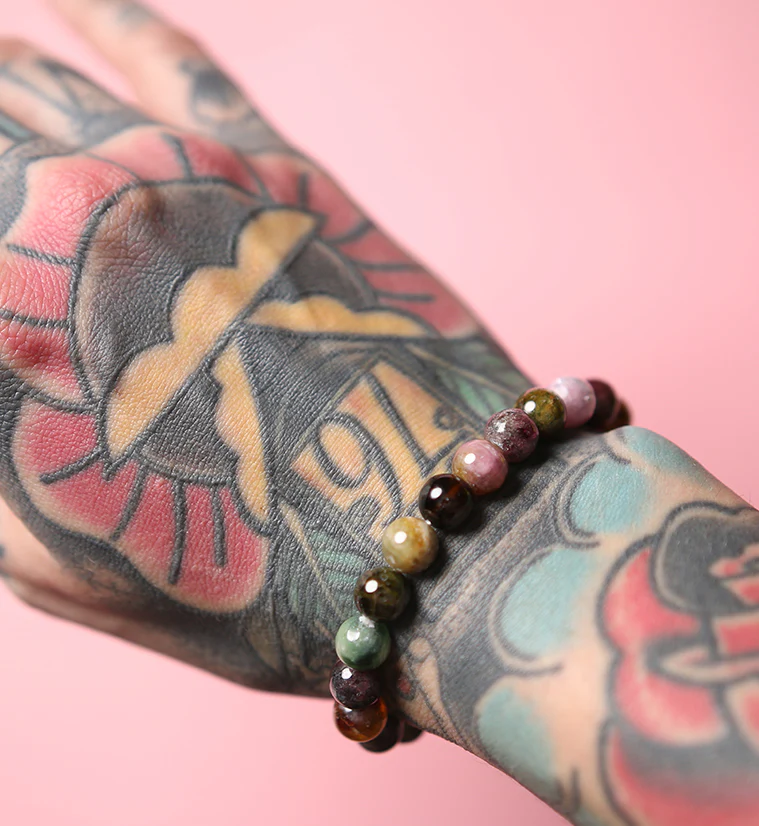 Rainbow Tourmaline Stone Bracelet - Mrs Treak