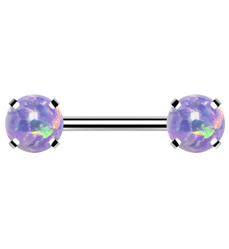 Double Purple Opalite Threadless Barbell - Mrs Treak