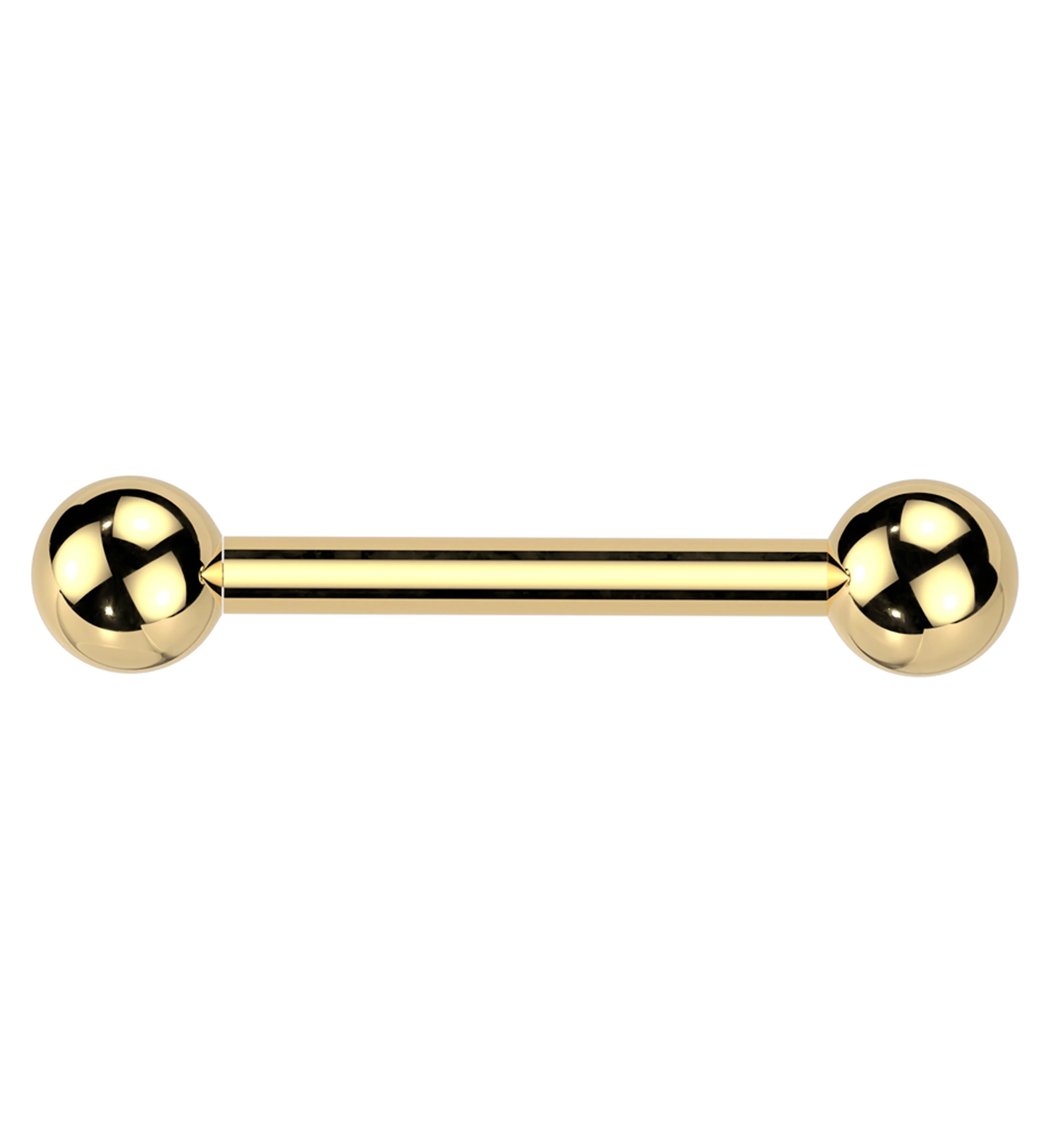Gold PVD Ball End Titanium Threadless Straight Barbell - Mrs Treak