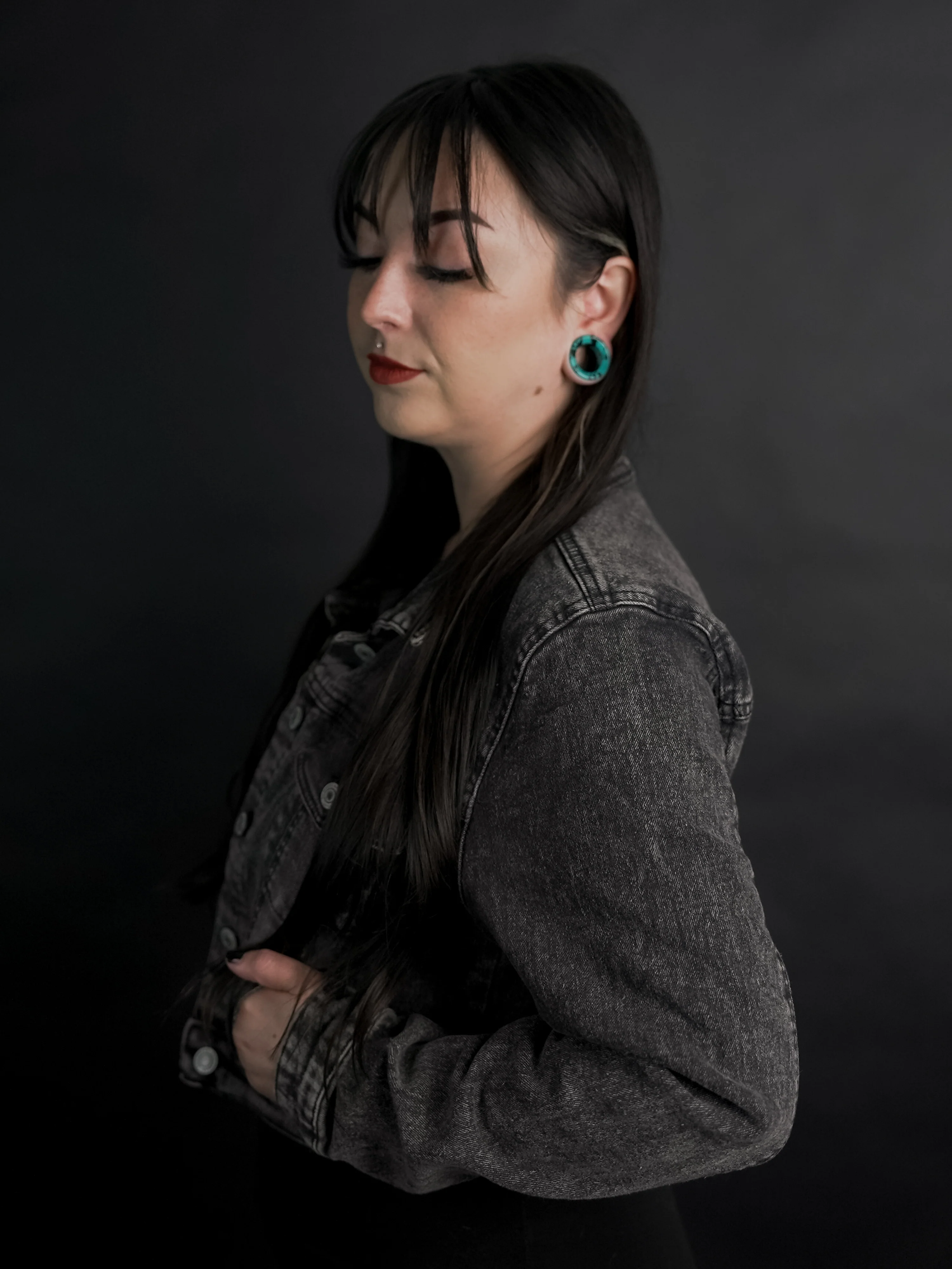 Black & Teal Howlite Stone Tunnels - Mrs Treak