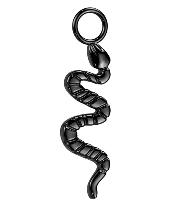 Black PVD Snake Titanium Charm - Mrs Treak