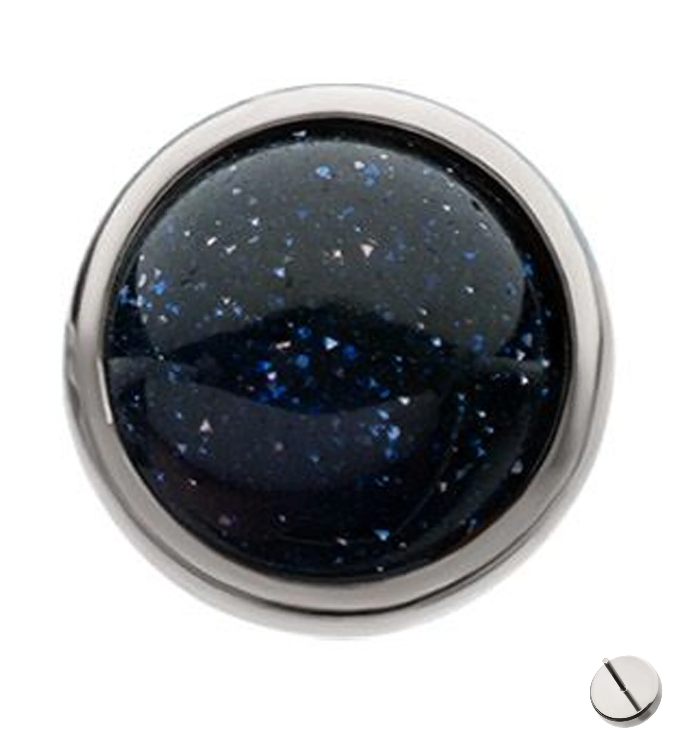 Bezel Blue Sandstone Titanium Threadless Top - Mrs Treak