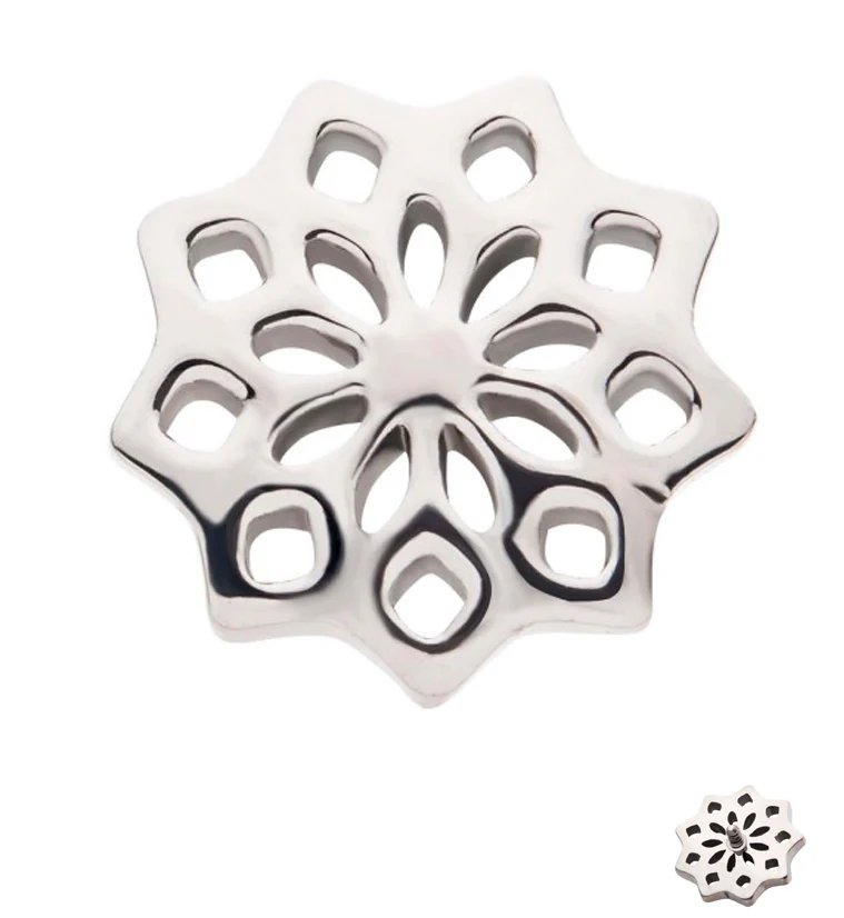 Mandala Flower Internally Threaded Titanium Top - Mrs Treak