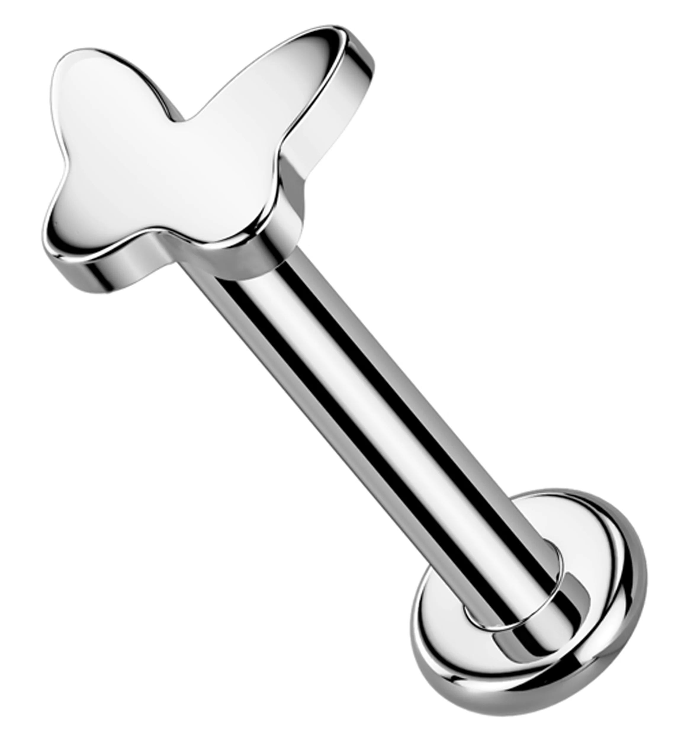 Bubble Butterfly Internally Threaded Titanium Labret - Mrs Treak