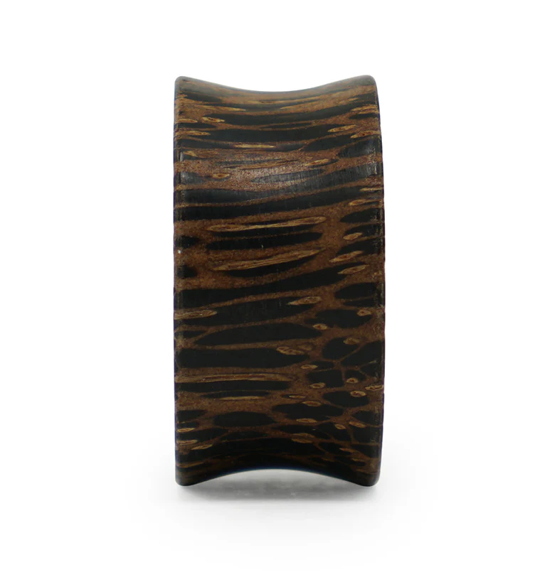 Concave Palm Wood Plugs - Mrs Treak