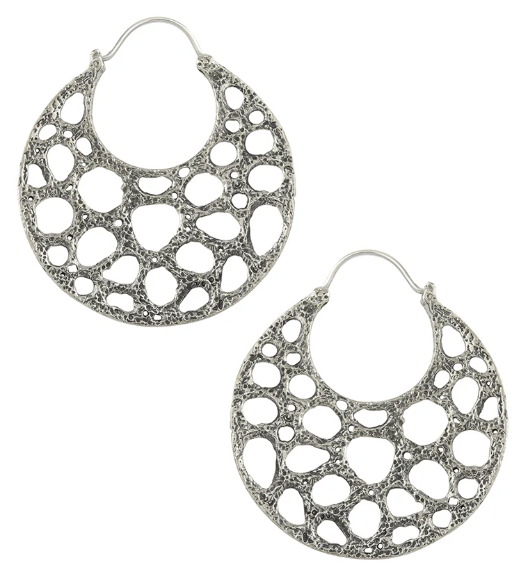 Coral Sponge White Brass Hangers / Earrings - Mrs Treak