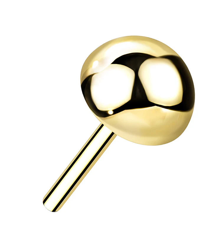 14kt All Gold Dome Threadless Top - Mrs Treak