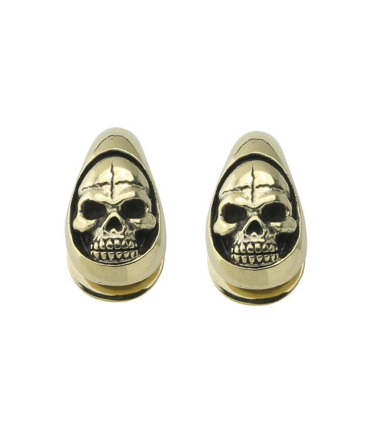 Death Keyhole Brass Ear Weights - Mrs Treak