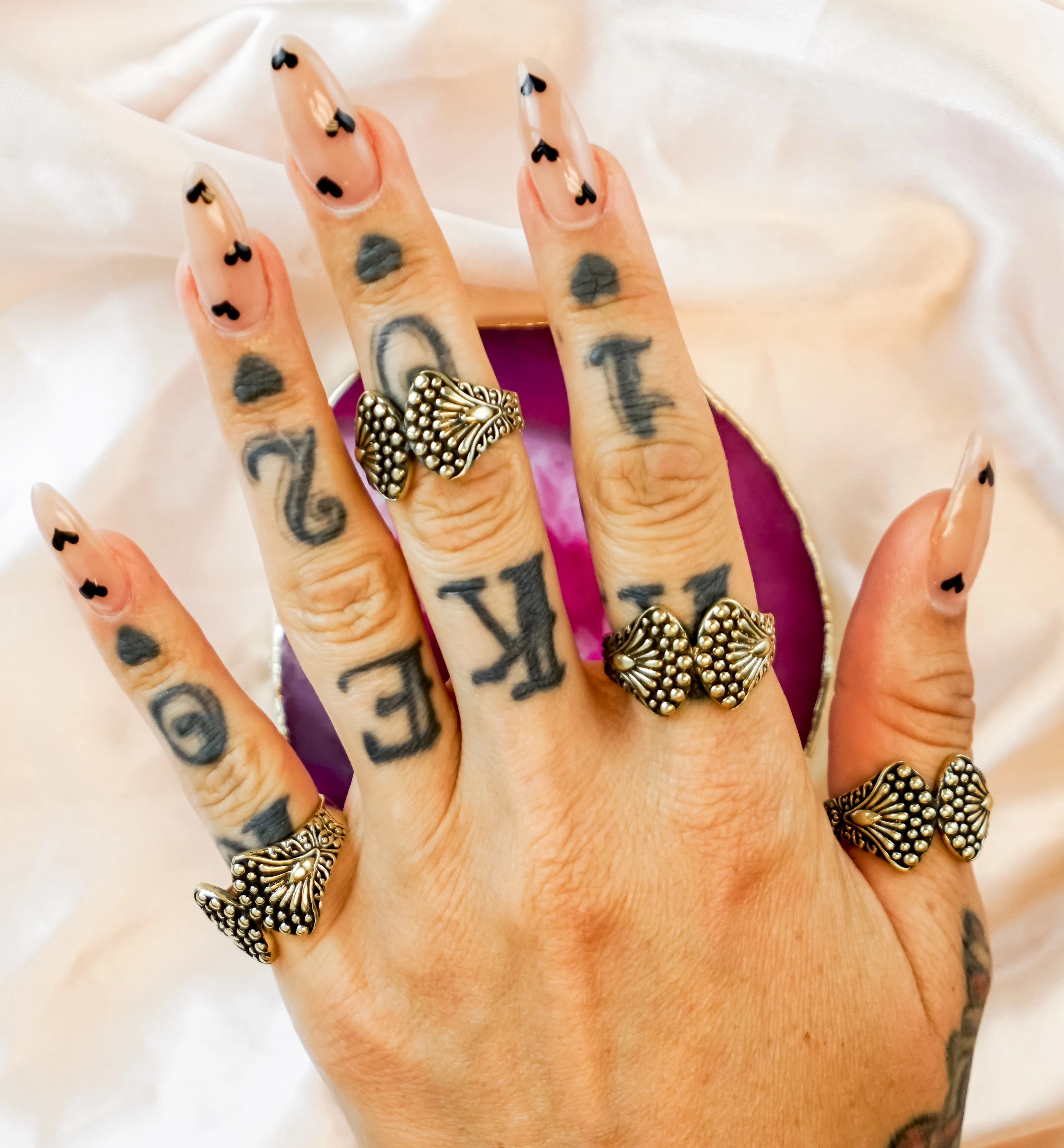 Beaded Sea Shell Brass Ring - Mrs Treak