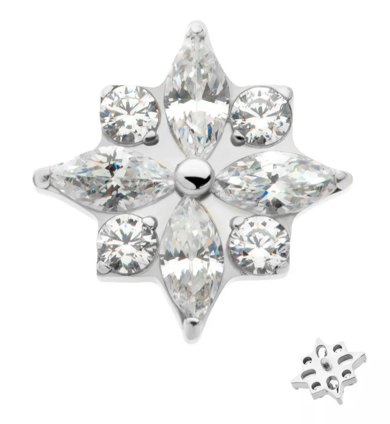 Octagram Star CZ Internally Threaded Titanium Top - Mrs Treak