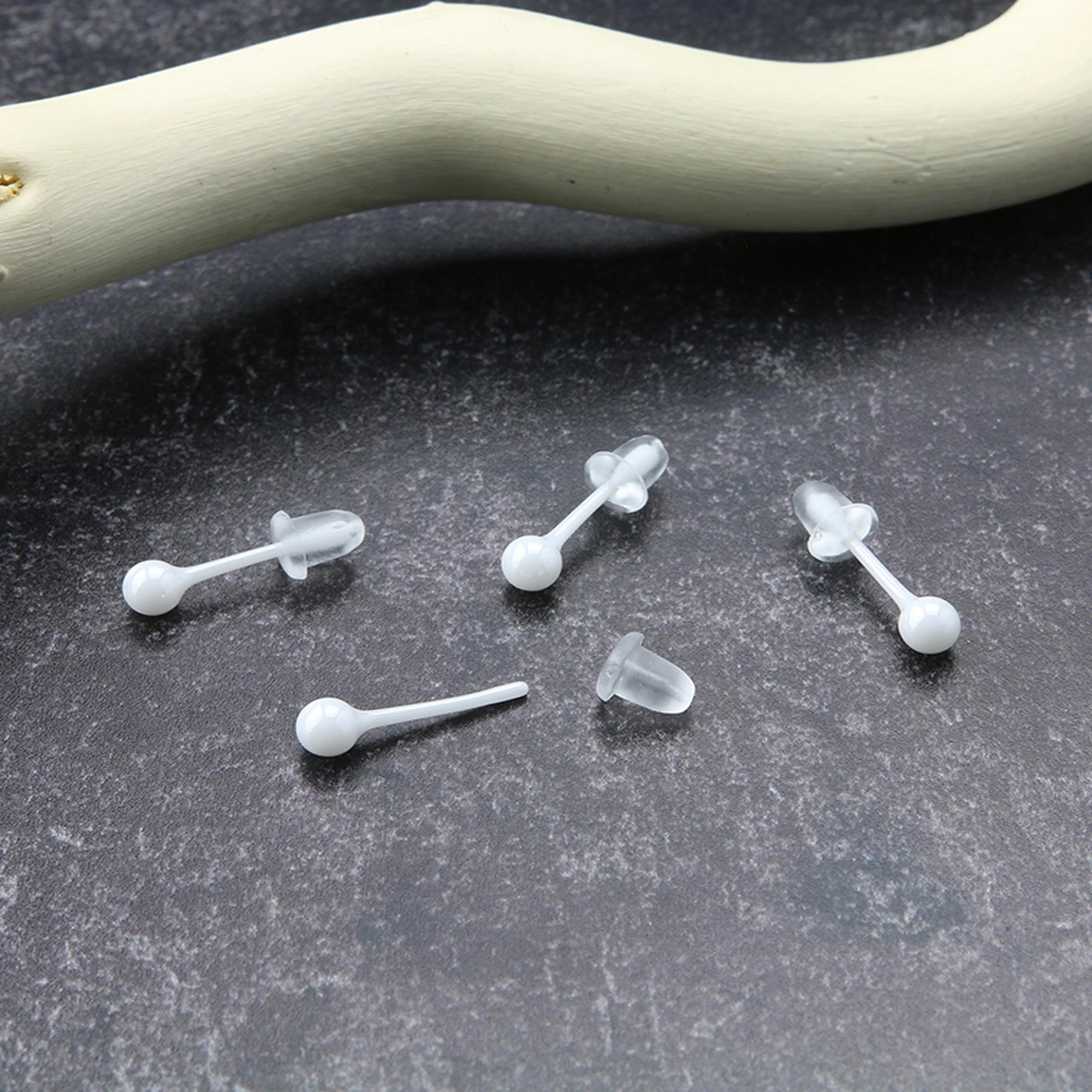 White Ceramic Orb Earrings - Mrs Treak