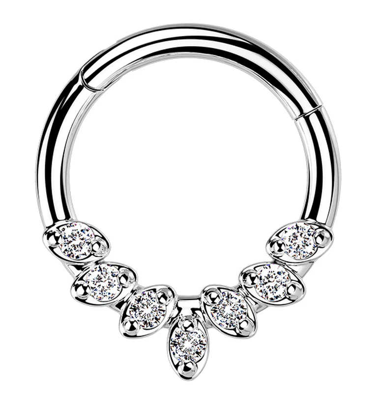 Frill CZ Hinged Segment Ring - Mrs Treak