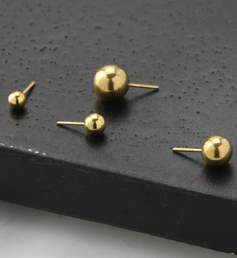 Gold PVD Ball Titanium Threadless Top - Mrs Treak