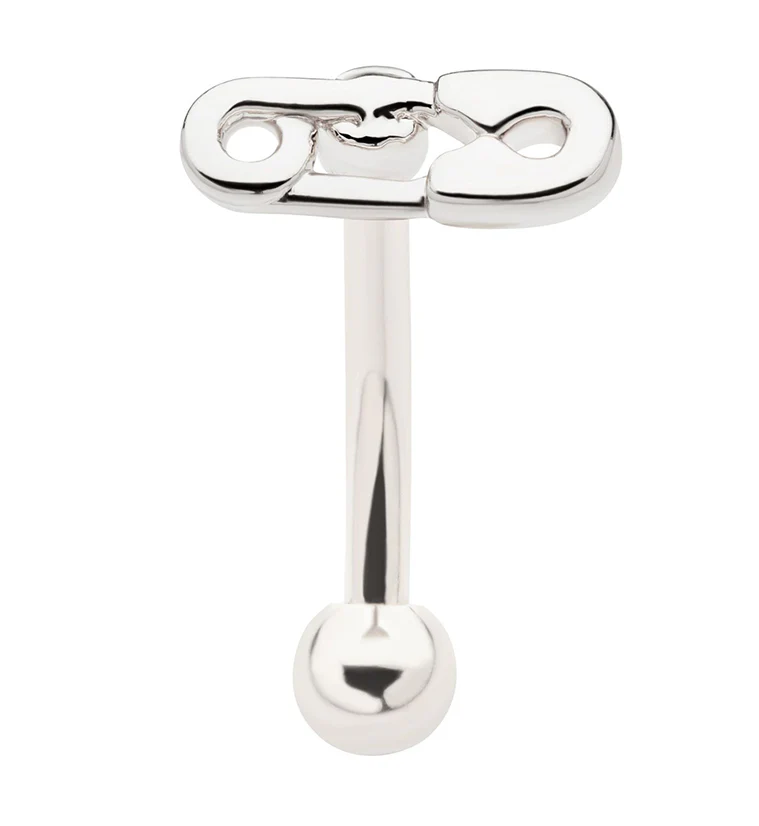 Safety Pin Curved Barbell - Mrs Treak