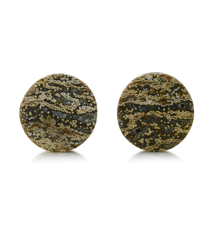 Ocean Jasper Stone Plugs 5/8