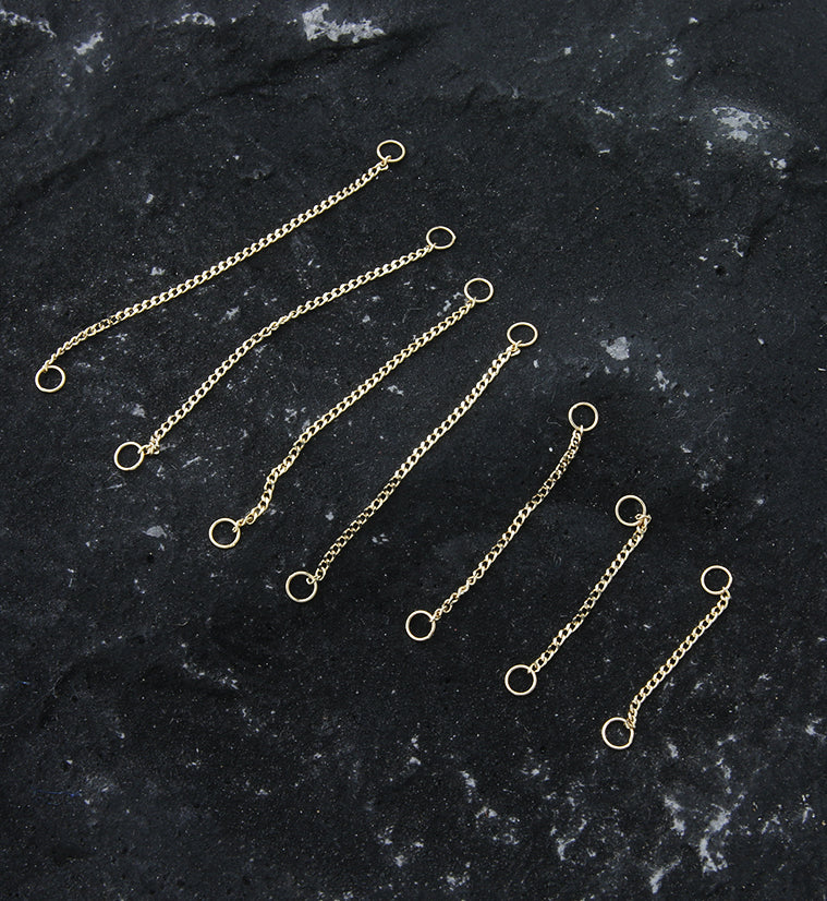 14kt Gold Curb Nose & Cartilage Piercing Chain - Mrs Treak