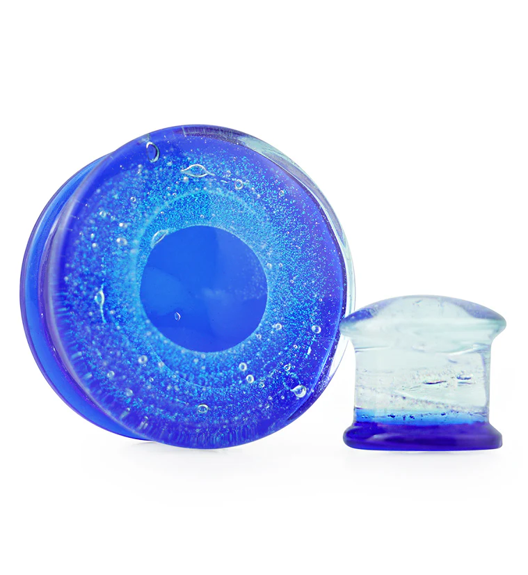 Deep Blue Interstellar Glass Double Flare Plugs - Mrs Treak