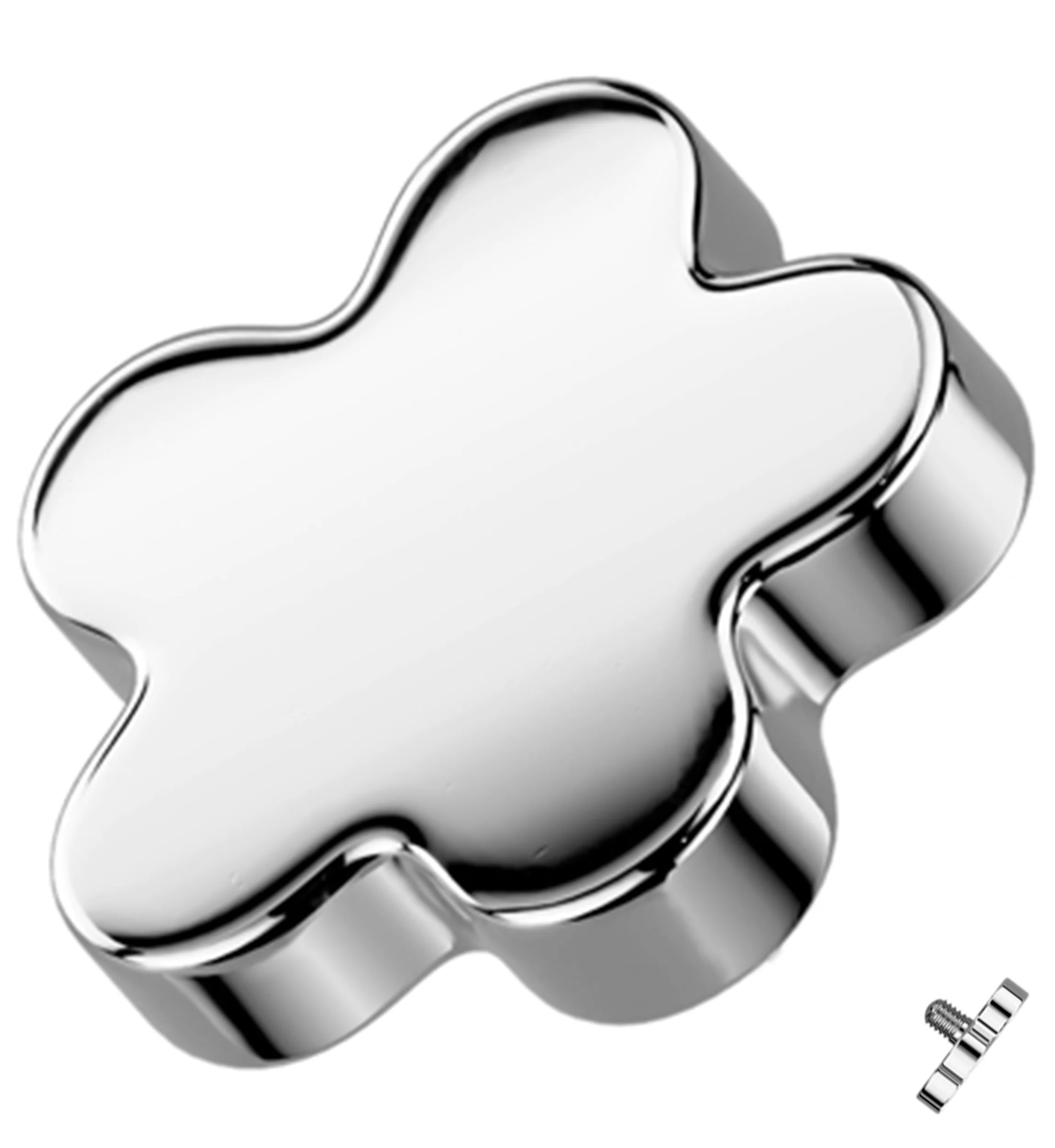 Bubble Flower Titanium Internally Threaded Top - Mrs Treak