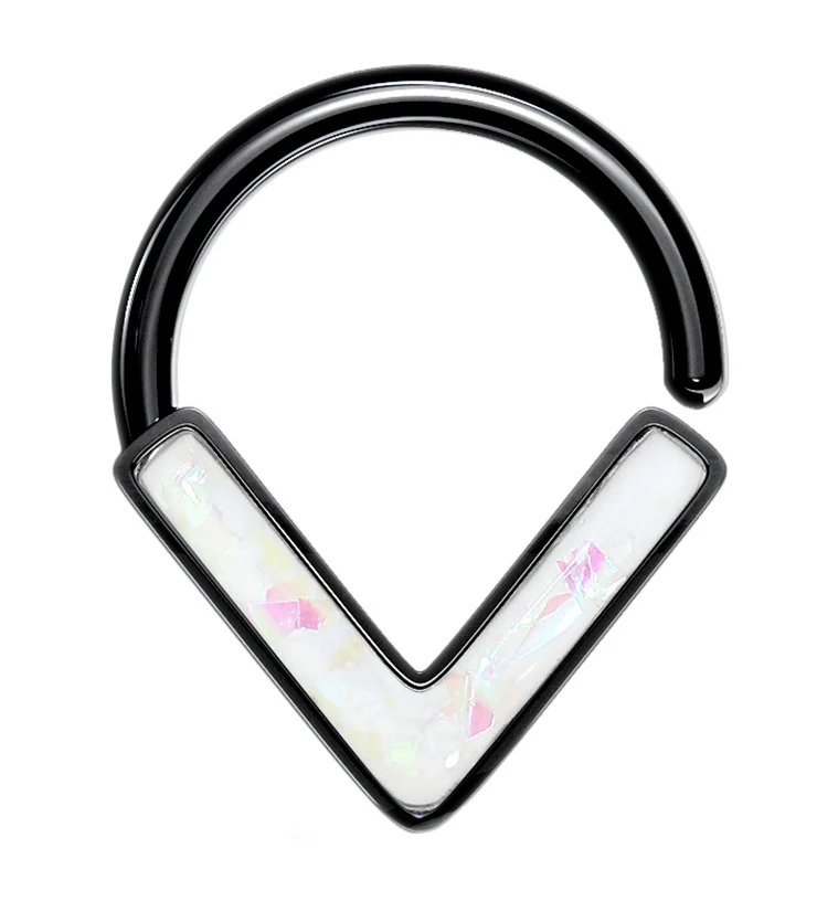 Black PVD White Glitz Mote Seamless Ring - Mrs Treak