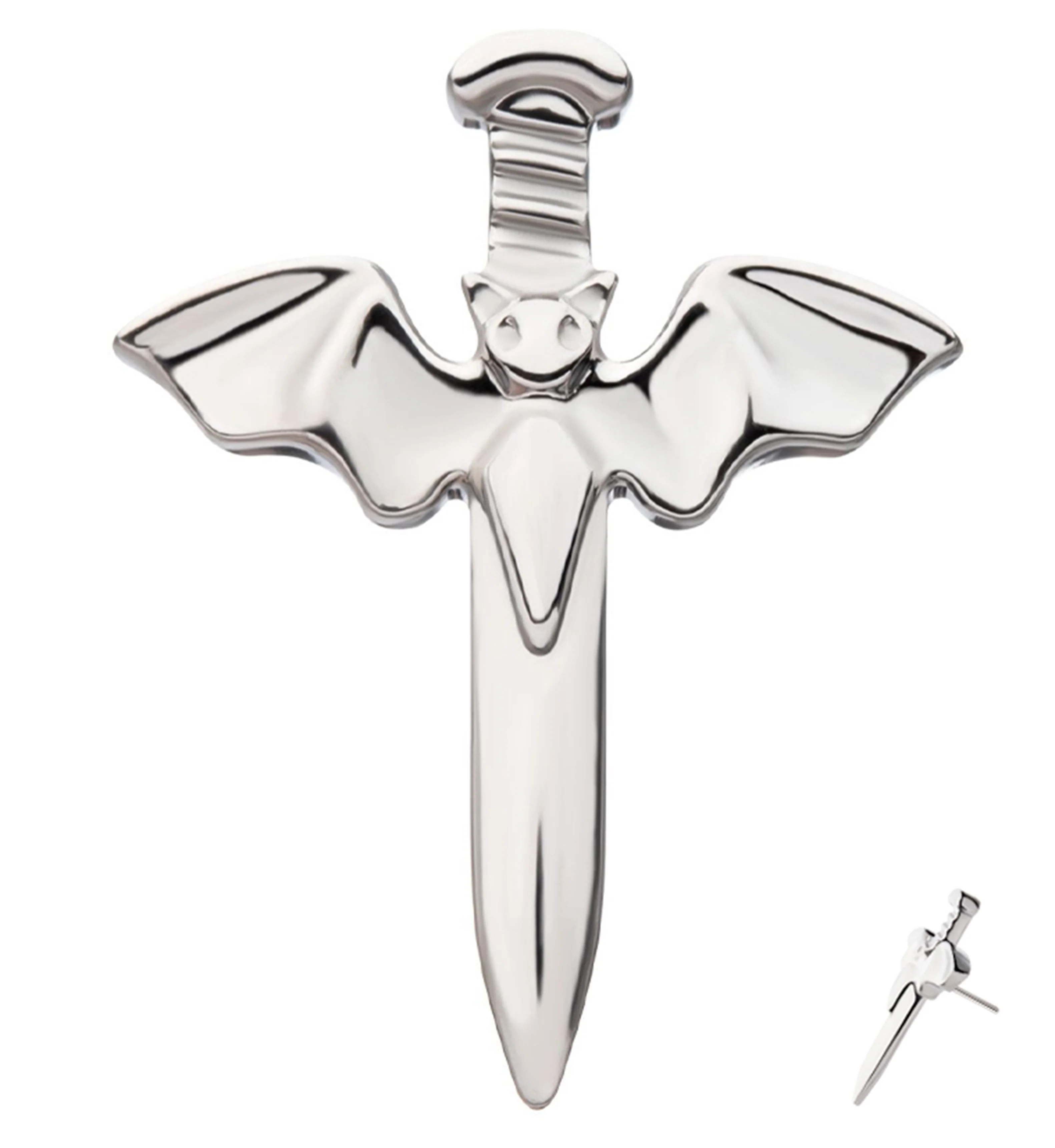 Flying Bat Dagger Titanium Threadless Top - Mrs Treak