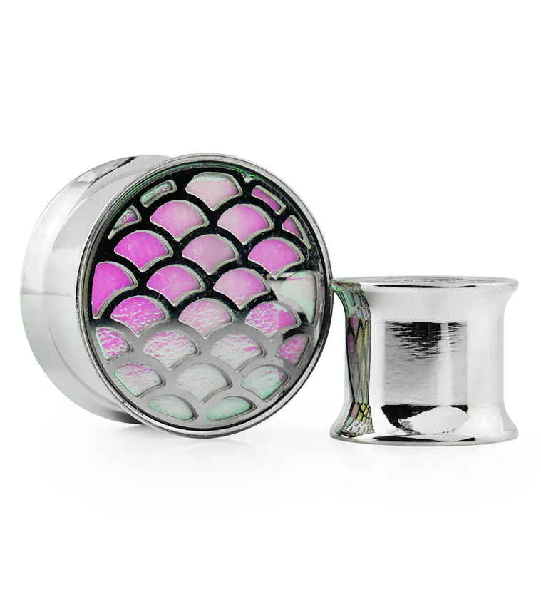 Luminescent Mermaid Scale Stainless Steel Plugs - Mrs Treak