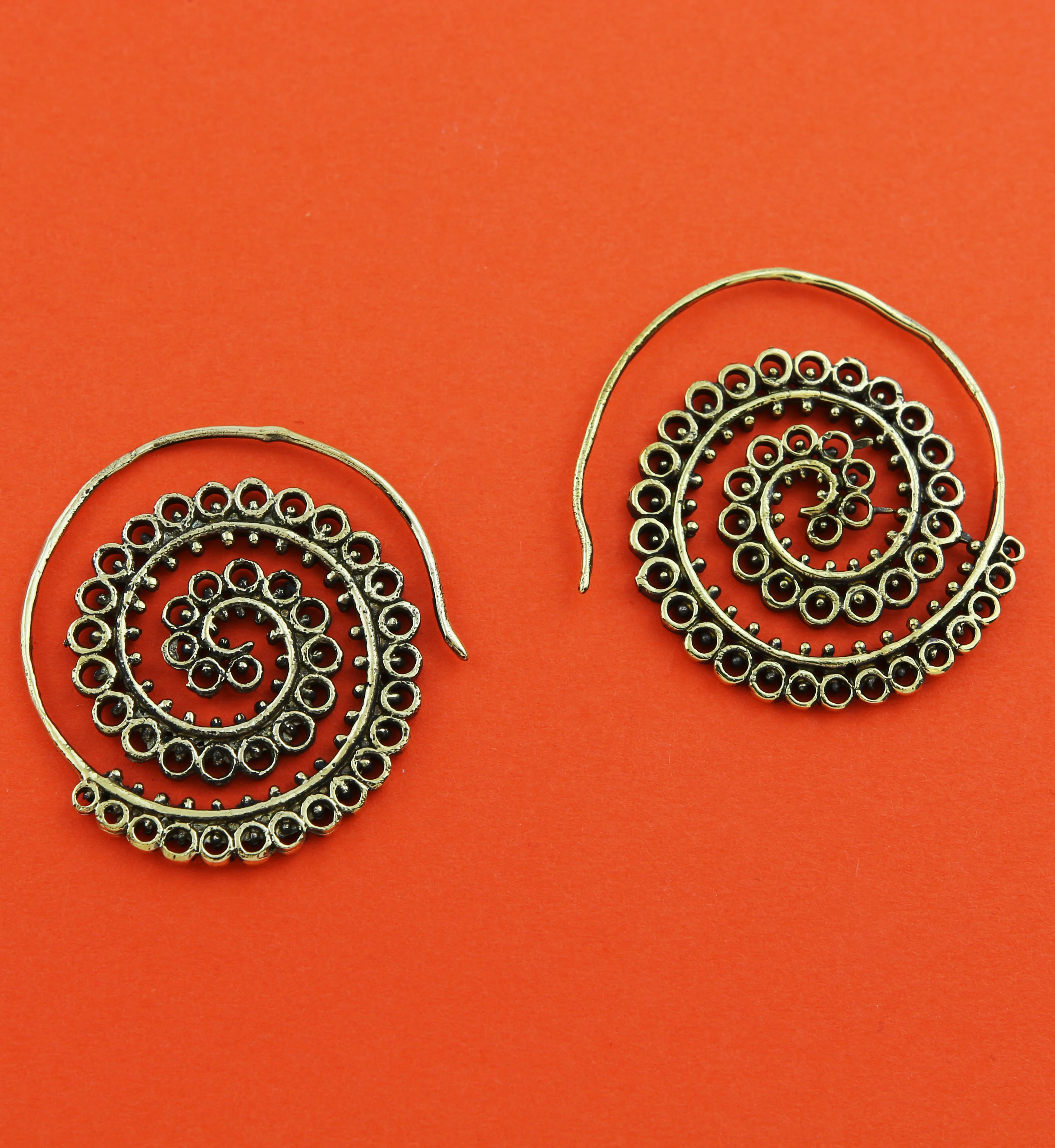 Ammonite Swirl Brass Earrings/Hangers - Mrs Treak