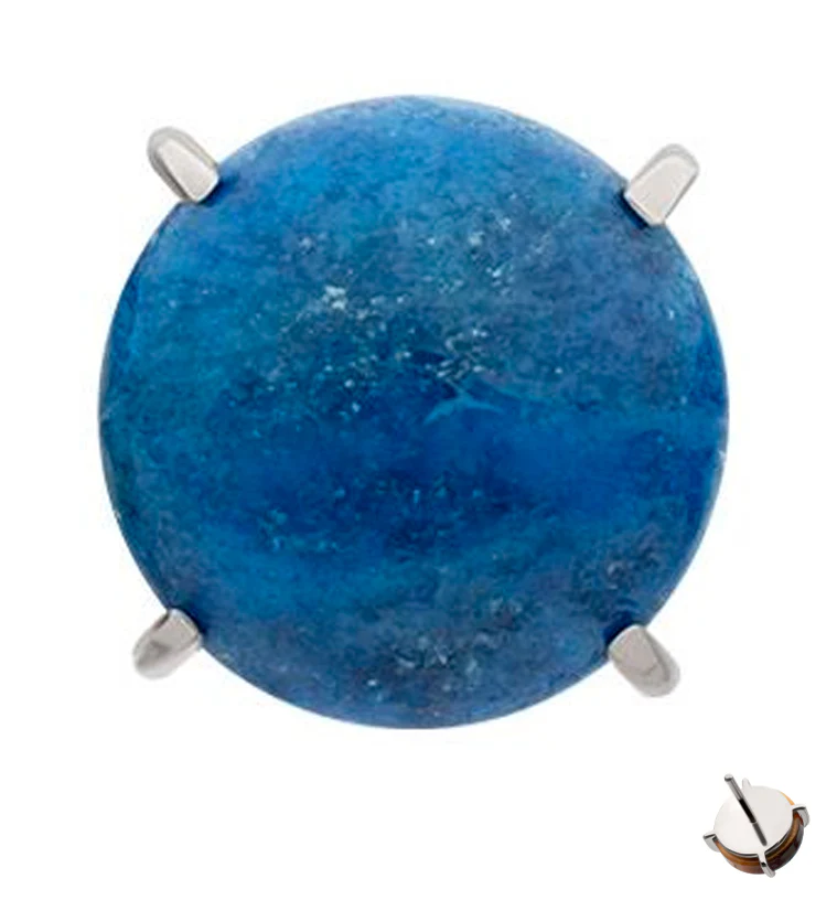Prong Lazurite Stone Titanium Threadless Top - Mrs Treak