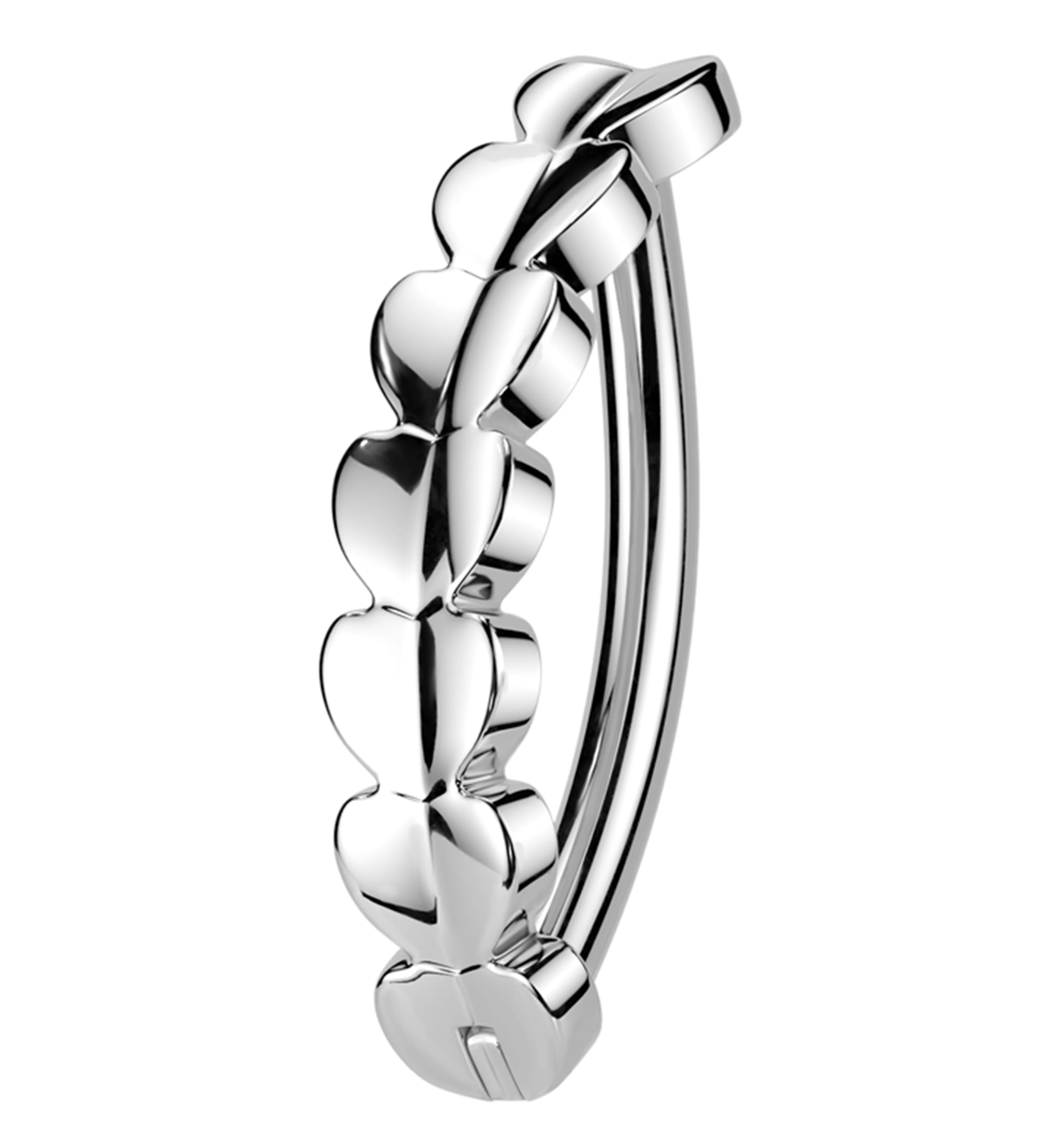 Trail Of Hearts Titanium Hinged Belly Button Ring - Mrs Treak
