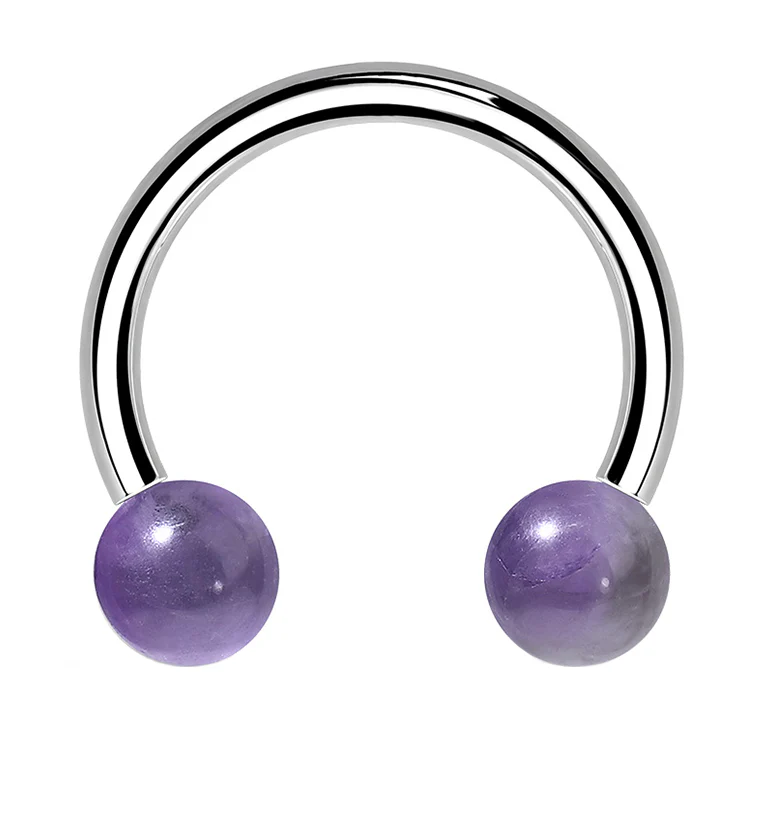 Amethyst Stone Circular Barbell - Mrs Treak