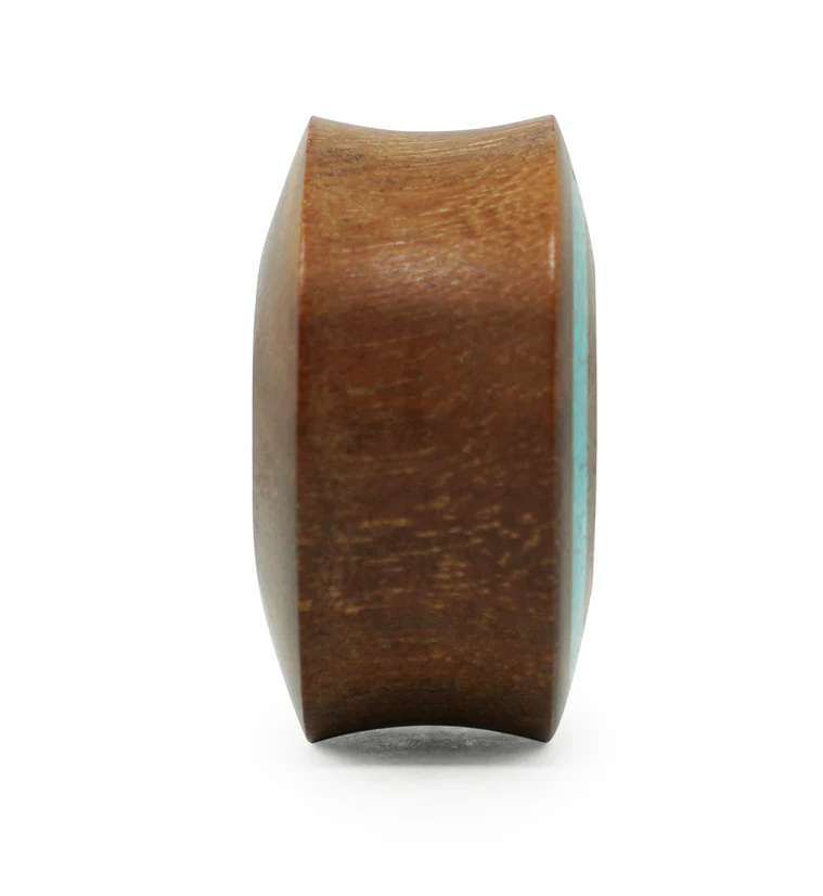 Saba Wood Tunnels with Turquoise Rim - Mrs Treak