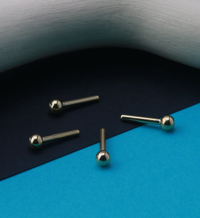 24kt Gold PVD Titanium Threadless Barbell - Mrs Treak