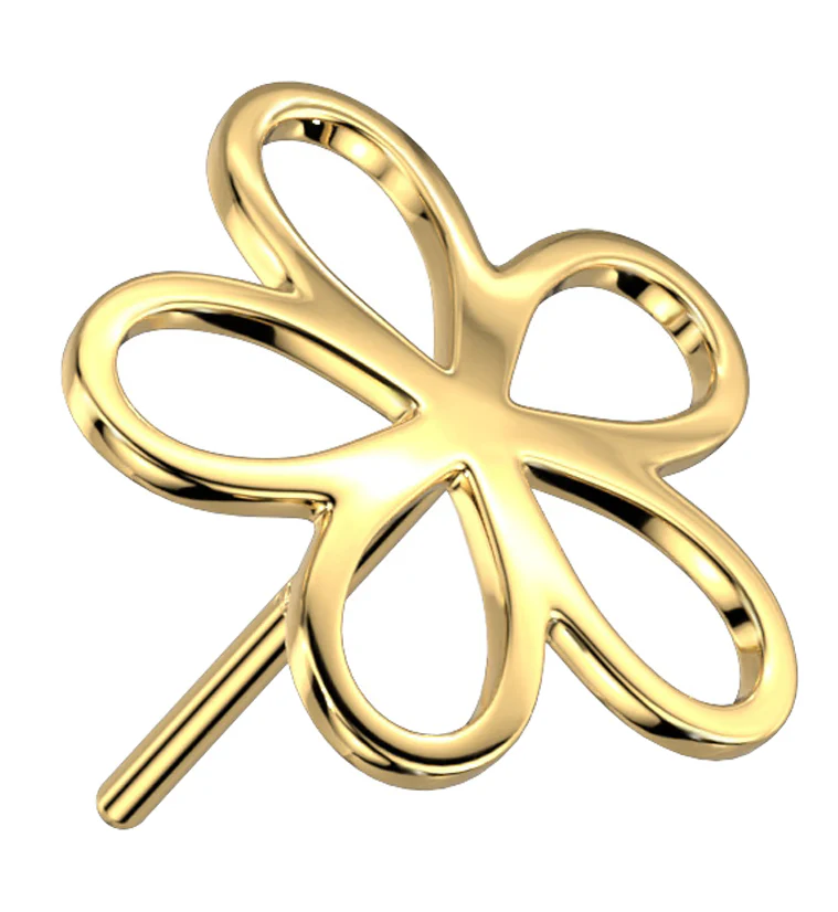 14kt Gold Flower Trace Threadless Top - Mrs Treak