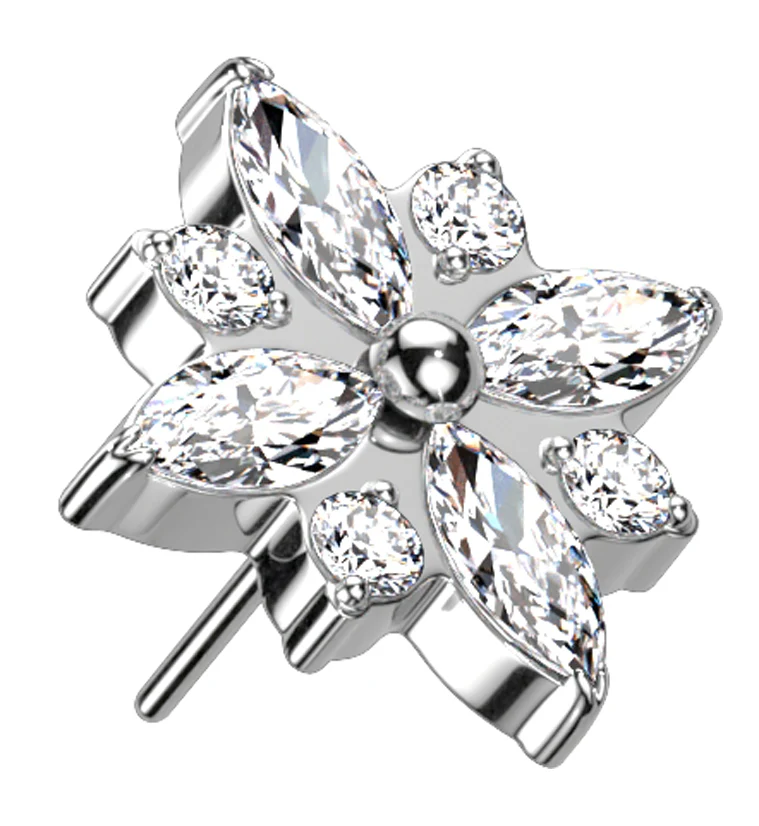 Starflower CZ Threadless Titanium Top - Mrs Treak